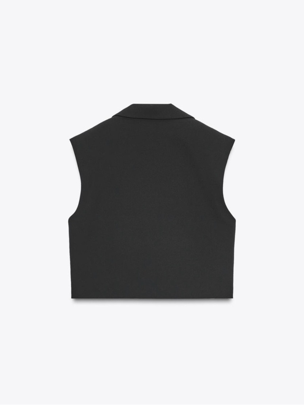 Zara Black Cropped Deep-V Wide-Leg Top - Picture 6 of 6
